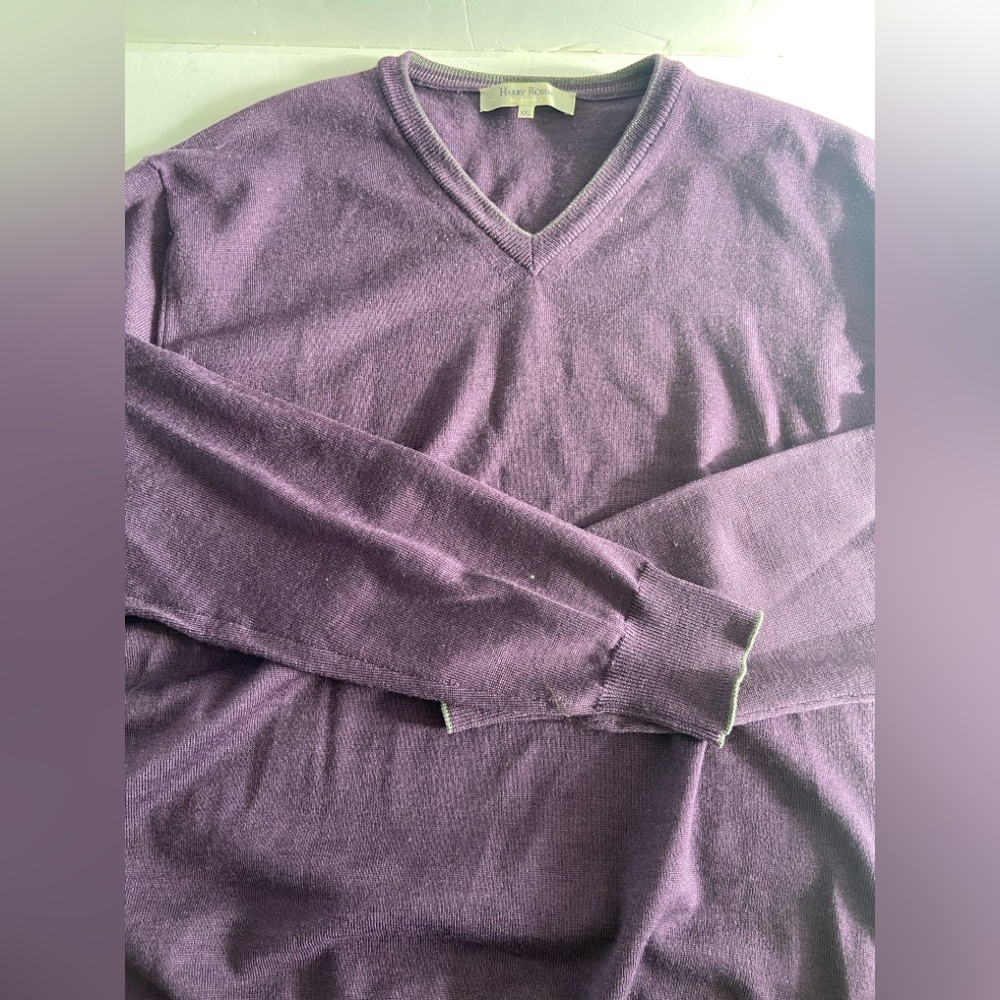 Harry Rosen Men's Purple V-Neck Sweater